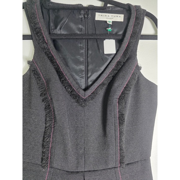 Trina Turk Embroidered Sleeveless Fringe‎ Trim Fit & Flare S 0 - Picture 5 of 6